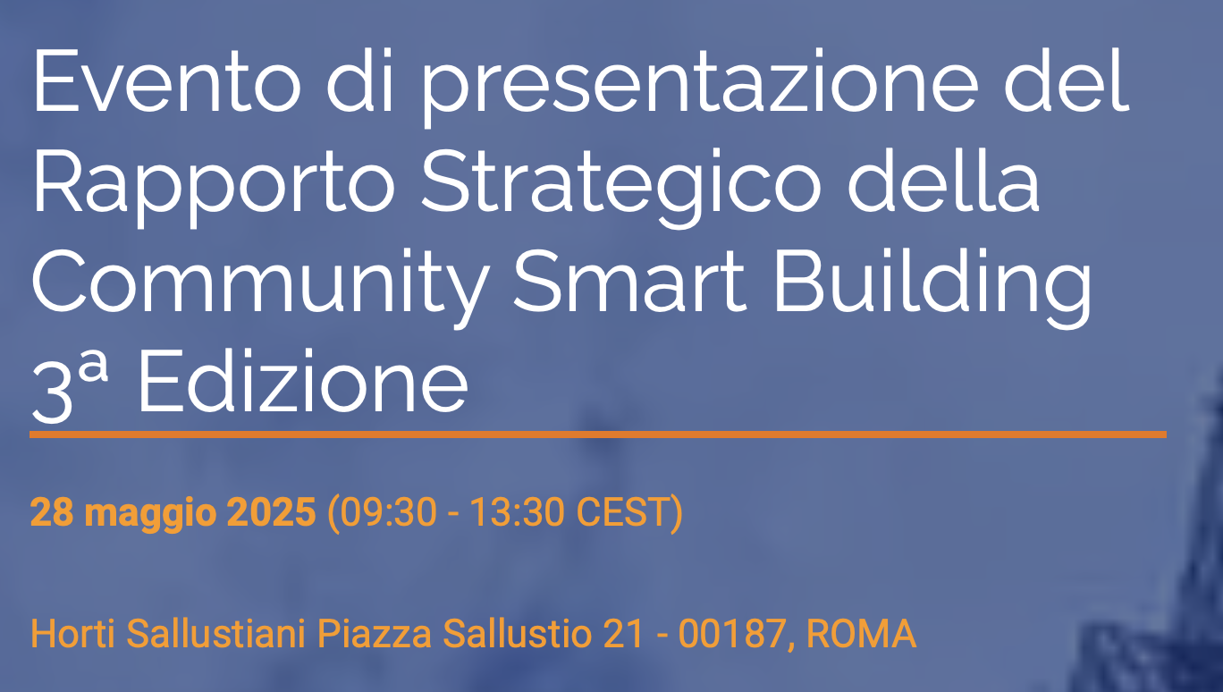 Evento di presentazione del Rapporto Strategico della Community Smart Building